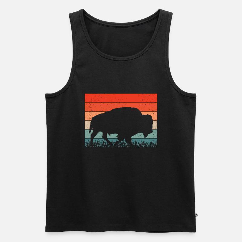 Bison - Männer Premium Bio Tank Top - Schwarz