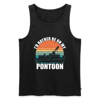 Pontoon Queen -Boat Pontoon -Women - Men's Premium Organic Tank Top - black - Front - Michal (187cm)