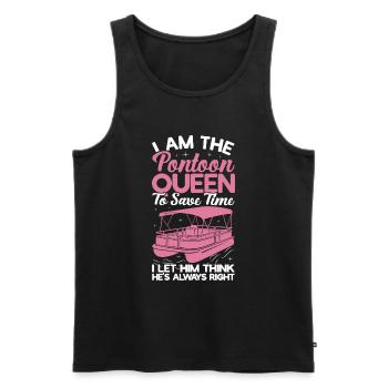 Pontoon Queen -Boat Pontoon -Women - Men's Premium Organic Tank Top - black - Front - Michal (187cm)
