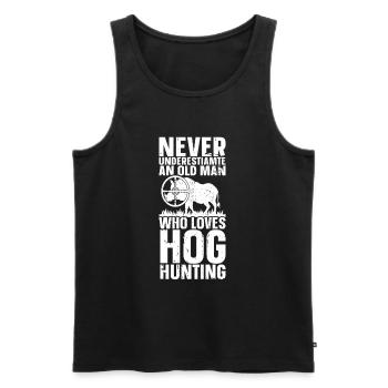 Chasse au cochon Chasseur Chasse au cochon - Débardeur bio Premium Homme - noir - Devant - Michal (187cm)