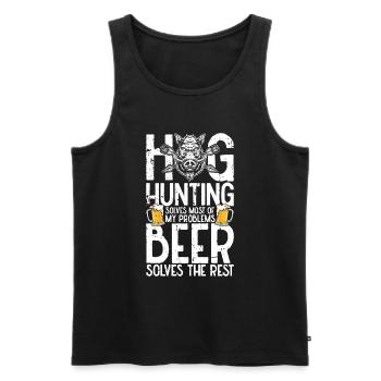 Pig Hunting Hunter Pig Hunting - Men's Premium Organic Tank Top - black - Front - AI Model Male 178 light (178cm)