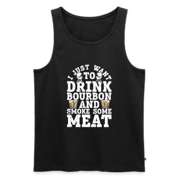 Bourbon-Smoker-Grillwhisky - Männer Premium Bio Tank Top - Schwarz - Vorne - AI Model Male 178 light (178cm)