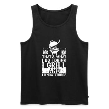 Bourbon-Smoker-Grillwhisky - Männer Premium Bio Tank Top - Schwarz - Vorne - AI Model Male 178 light (178cm)