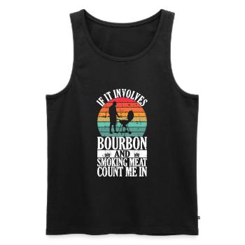 Bourbon-Smoker-Grillwhisky - Männer Premium Bio Tank Top - Schwarz - Vorne - AI Model Male 178 light (178cm)
