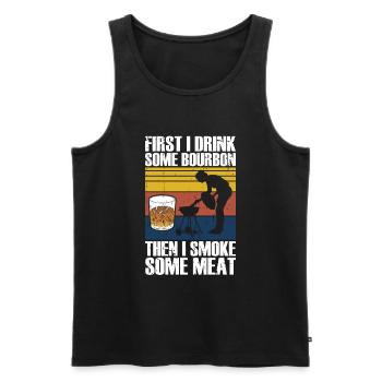 Bourbon-Smoker-Grillwhisky - Männer Premium Bio Tank Top - Schwarz - Vorne - AI Model Male 178 light (178cm)