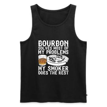 Bourbon-Smoker-Grillwhisky - Männer Premium Bio Tank Top - Schwarz - Vorne - AI Model Male 178 light (178cm)