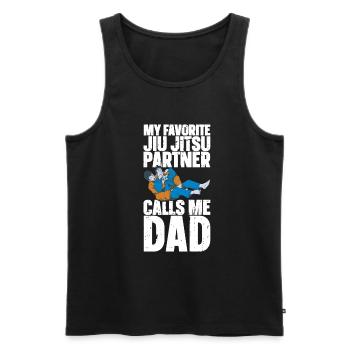 Jiu Jitsu Dad Gi Jiu - Men's Premium Organic Tank Top - black - Front - AI Model Male 178 light (178cm)