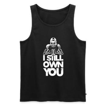 Lineman Joueur de football Offensive Défense - Débardeur bio Premium Homme - noir - Devant - AI Model Male 178 light (178cm)