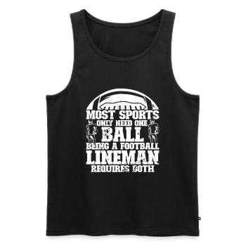 Lineman Joueur de football Offensive Défense - Débardeur bio Premium Homme - noir - Devant - AI Model Male 178 light (178cm)