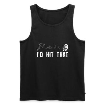 Axtwurf Axe Wurfspiel - Männer Premium Bio Tank Top - Schwarz - Vorne - AI Model Male 178 light (178cm)