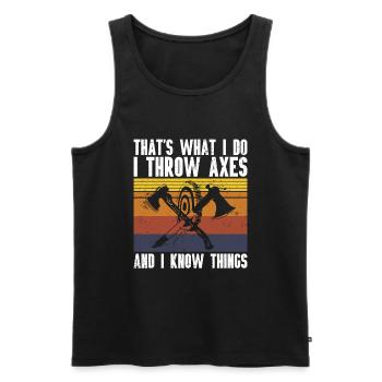 Axtwurf Axe Wurfspiel - Männer Premium Bio Tank Top - Schwarz - Vorne - AI Model Male 178 light (178cm)