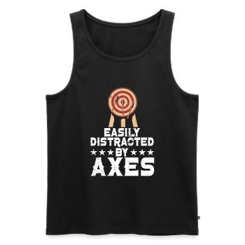 Axtwurf Axe Wurfspiel - Männer Premium Bio Tank Top - Schwarz - Vorne - AI Model Male 178 light (178cm)