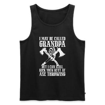 Axtwurf Axe Wurfspiel - Männer Premium Bio Tank Top - Schwarz - Vorne - AI Model Male 178 light (178cm)