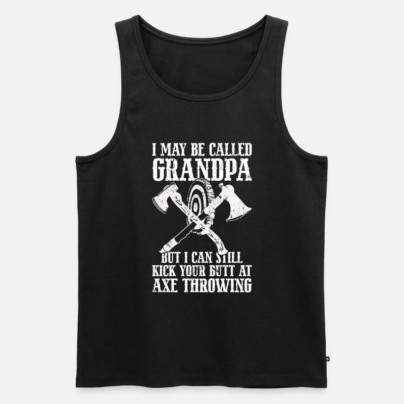 Axtwurf Axe Wurfspiel - Männer Premium Bio Tank Top - Schwarz