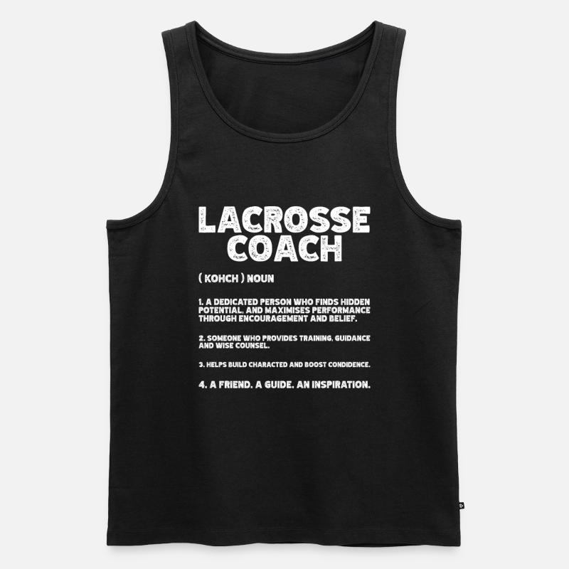 Lacrosse Coach Stick - Männer Premium Bio Tank Top - Schwarz