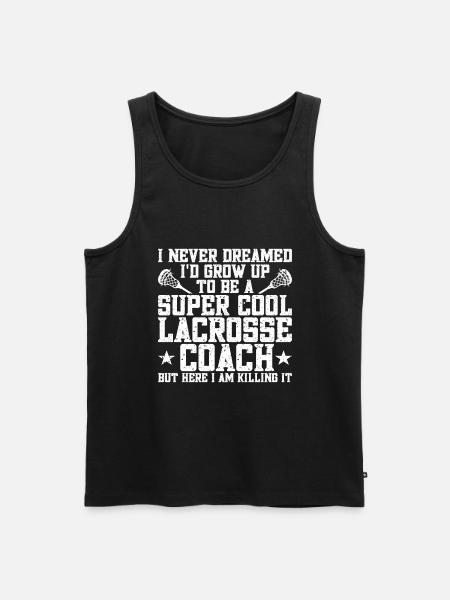 Lacrosse Coach Stick - Männer Premium Bio Tank Top - Schwarz