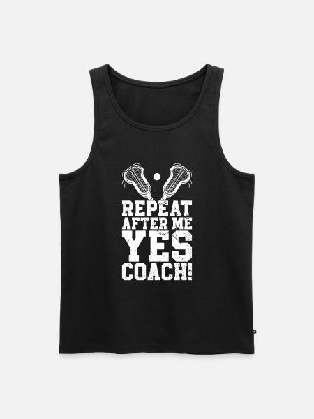 Lacrosse Coach Stick - Männer Premium Bio Tank Top - Schwarz