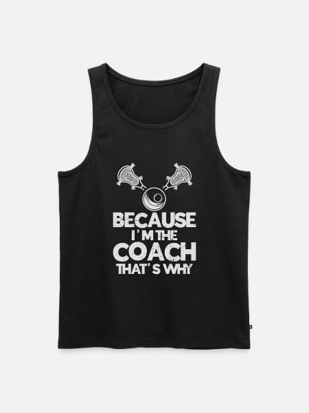Lacrosse Coach Stick - Men's Premium Organic Tank Top - black