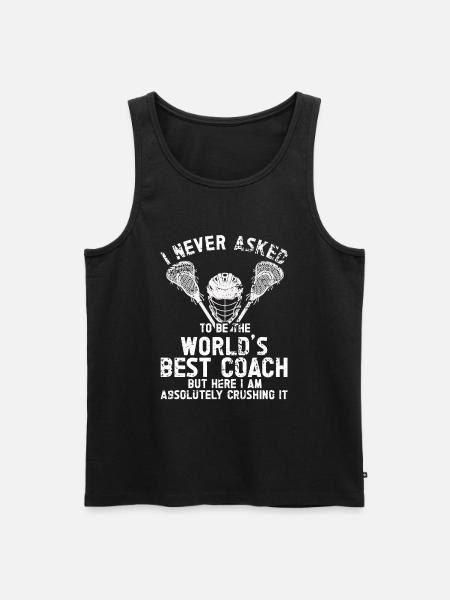 Lacrosse Coach Stick - Männer Premium Bio Tank Top - Schwarz