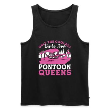Ponton Queen -Bateau Ponton -Femmes - Débardeur bio Premium Homme - noir - Devant - Michal (187cm)
