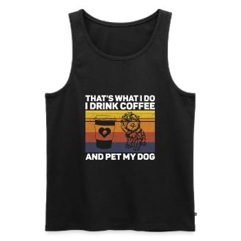 Golden Doodle Hundeliebhaber - Männer Premium Bio Tank Top - Schwarz - Vorne - AI Model Male 178 light (178cm)