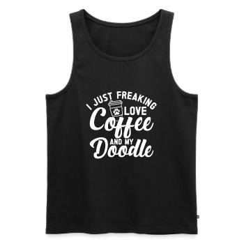 Golden Doodle Hundeliebhaber - Männer Premium Bio Tank Top - Schwarz - Vorne - AI Model Male 178 light (178cm)