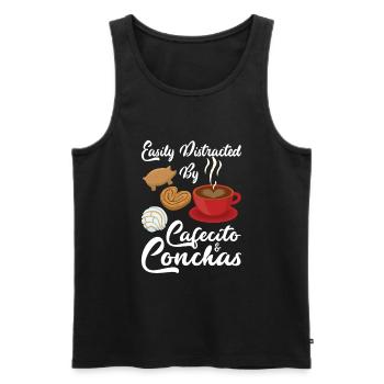 Pan dulce de Cafecito y Chisme Concha - Débardeur bio Premium Homme - noir - Devant - AI Model Male 178 light (178cm)
