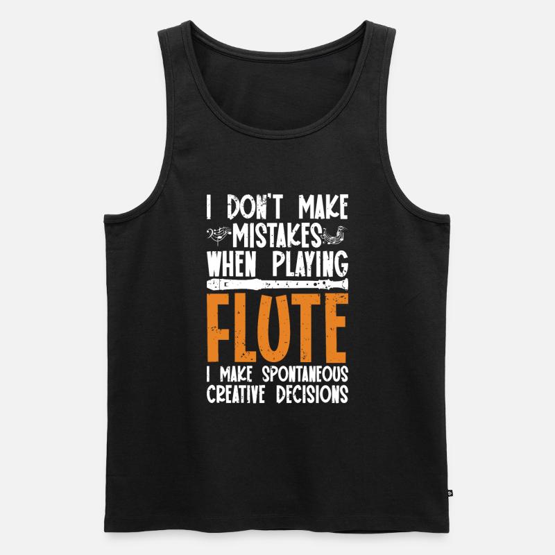Flöte - Männer Premium Bio Tank Top - Schwarz