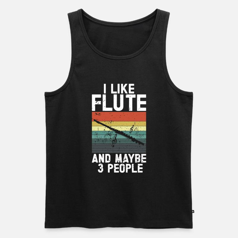 Flöte - Männer Premium Bio Tank Top - Schwarz