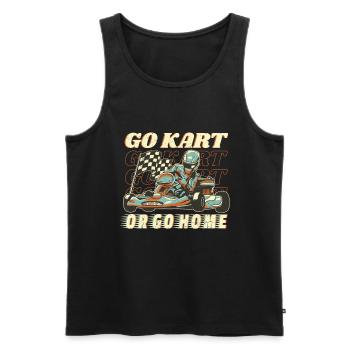 Faire du karting - Débardeur bio Premium Homme - noir - Devant - Michal (187cm)