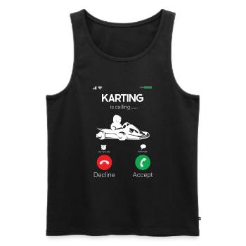 Faire du karting - Débardeur bio Premium Homme - noir - Devant - Michal (187cm)