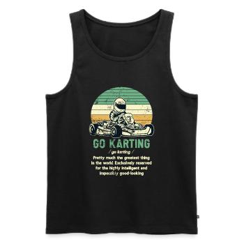 Faire du karting - Débardeur bio Premium Homme - noir - Devant - Michal (187cm)