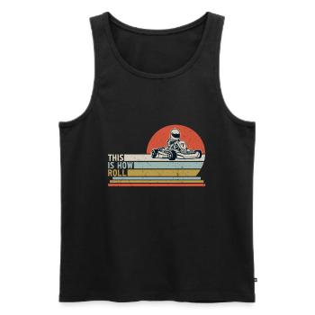 Geh Kart - Männer Premium Bio Tank Top - Schwarz - Vorne - AI Model Male 178 light (178cm)