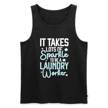 Wash workers - Men's Premium Organic Tank Top - black - Front - Michal (187cm)