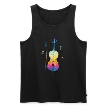 Cello -Musical instrument - Men's Premium Organic Tank Top - black - Front - AI Model Male 178 light (178cm)