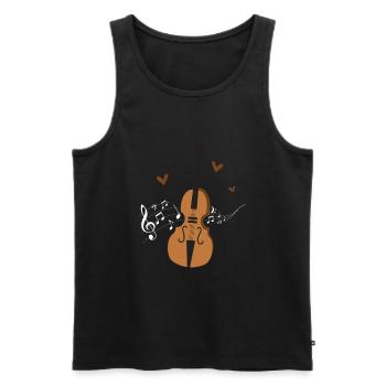Cello -Musical instrument - Men's Premium Organic Tank Top - black - Front - Michal (187cm)