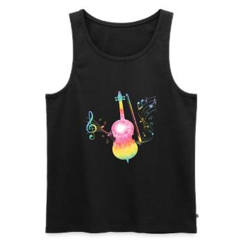 Cello -Musical instrument - Men's Premium Organic Tank Top - black - Front - AI Model Male 178 light (178cm)