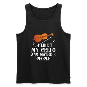 Cello -Musical instrument - Men's Premium Organic Tank Top - black - Front - Michal (187cm)