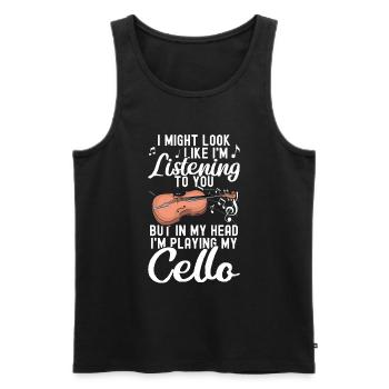 Cello -Musical instrument - Men's Premium Organic Tank Top - black - Front - Michal (187cm)