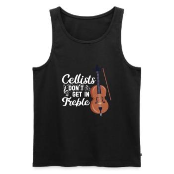 Cello -Musical instrument - Men's Premium Organic Tank Top - black - Front - AI Model Male 178 light (178cm)