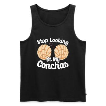 Conchas Pan dulce Latina Espagnol - Débardeur bio Premium Homme - noir - Devant - AI Model Male 178 light (178cm)