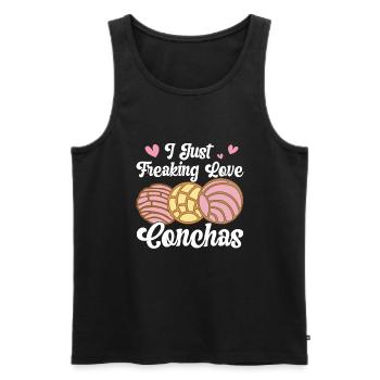 Conchas Pan dulce Latina Espagnol - Débardeur bio Premium Homme - noir - Devant - AI Model Male 178 light (178cm)