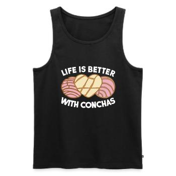 Conchas Pan dulce Latina Espagnol - Débardeur bio Premium Homme - noir - Devant - AI Model Male 178 light (178cm)