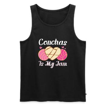 Conchas Pan Dulce Latina Espagnol - Débardeur bio Premium Homme - noir - Devant - AI Model Male 178 light (178cm)