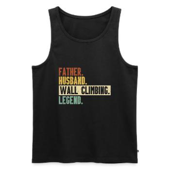 Wandklettern Boulderender Kletterfelswand - Männer Premium Bio Tank Top - Schwarz - Vorne - AI Model Male 178 light (178cm)