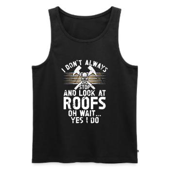 Roofer -Roof house repairs - Men's Premium Organic Tank Top - black - Front - Michal (187cm)