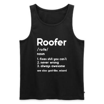 Roofer -Roof house repairs - Men's Premium Organic Tank Top - black - Front - Michal (187cm)