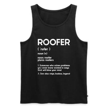Roofer -Roof house repairs - Men's Premium Organic Tank Top - black - Front - Michal (187cm)