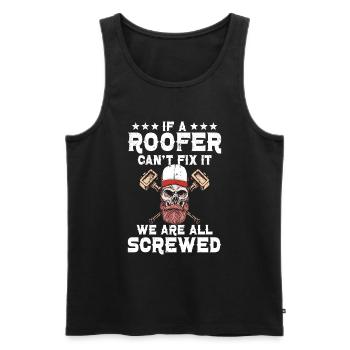 Roofer -Roof house repairs - Men's Premium Organic Tank Top - black - Front - Michal (187cm)