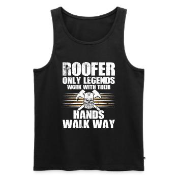 Roofer -Roof house repairs - Men's Premium Organic Tank Top - black - Front - Michal (187cm)